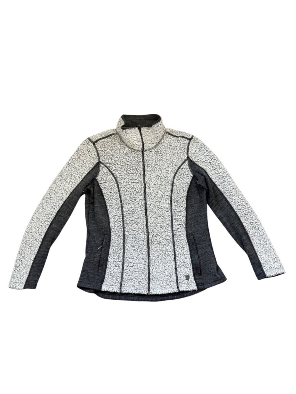 Kuhl Full-Zip Womens Textured Fleece Jacket In Gray & White Size L
